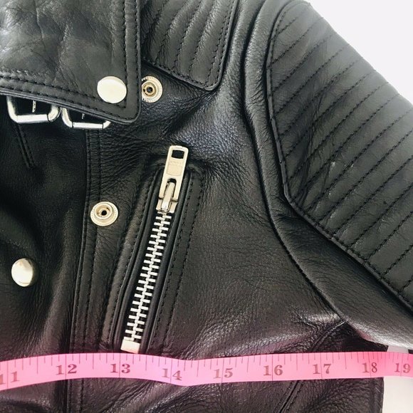 Aje 'Bowie' Black Leather Women's Jacket Black Size 8 Fully Lined Excl Condition - Picture 4 of 12